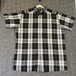 Knights Sportswear Shirt Mens Size 3XLT Plaid Button Up Short Sleeve EUC